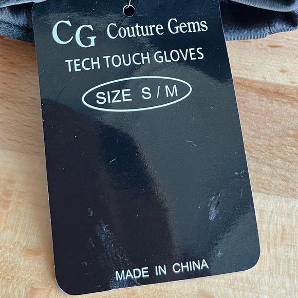 Women’s Tech Touch Gloves by CG Couture Gems in Black Medium  NWT - Picture 6 of 7